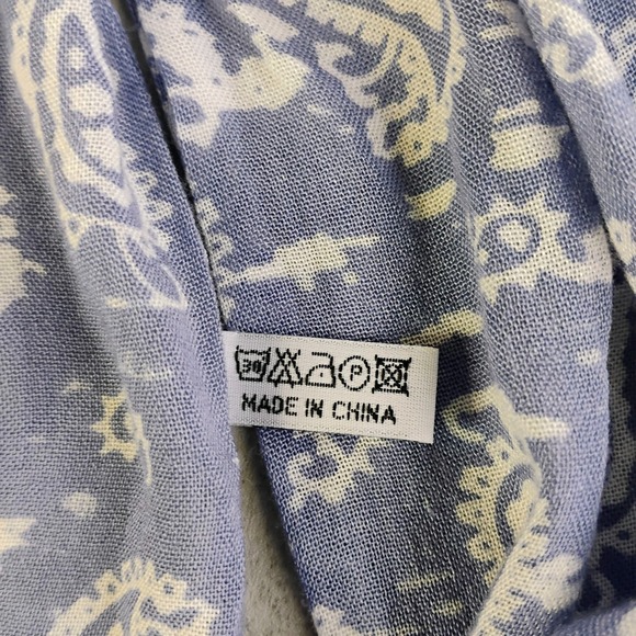 Three Bird Nest Paisley Tapestry Free Flow Duster Kimono One Size Blue Bohemian - Picture 11 of 14